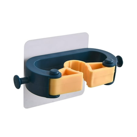 

Wall Mounted Mop Holder Rack No Punching Plastic Mop Clip with Hook Brush Broom Storage Organizer