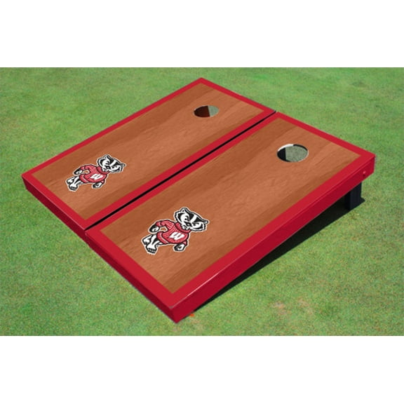University of Wisconsin "Bucky" Red Rosewood Matching Borders Cornhole Boards