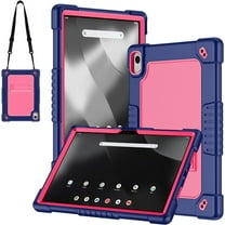 FIEWESEY For Walmart Onn 11 inch Tablet Pro 2024 Model Case/Onn 11 inch Tablet Pro(100146660) Soft Silicone Case Kids Friendly with Shoulder Strap Stand for Walmart Onn 11" Tablet Pro 2024 - NavyPink
