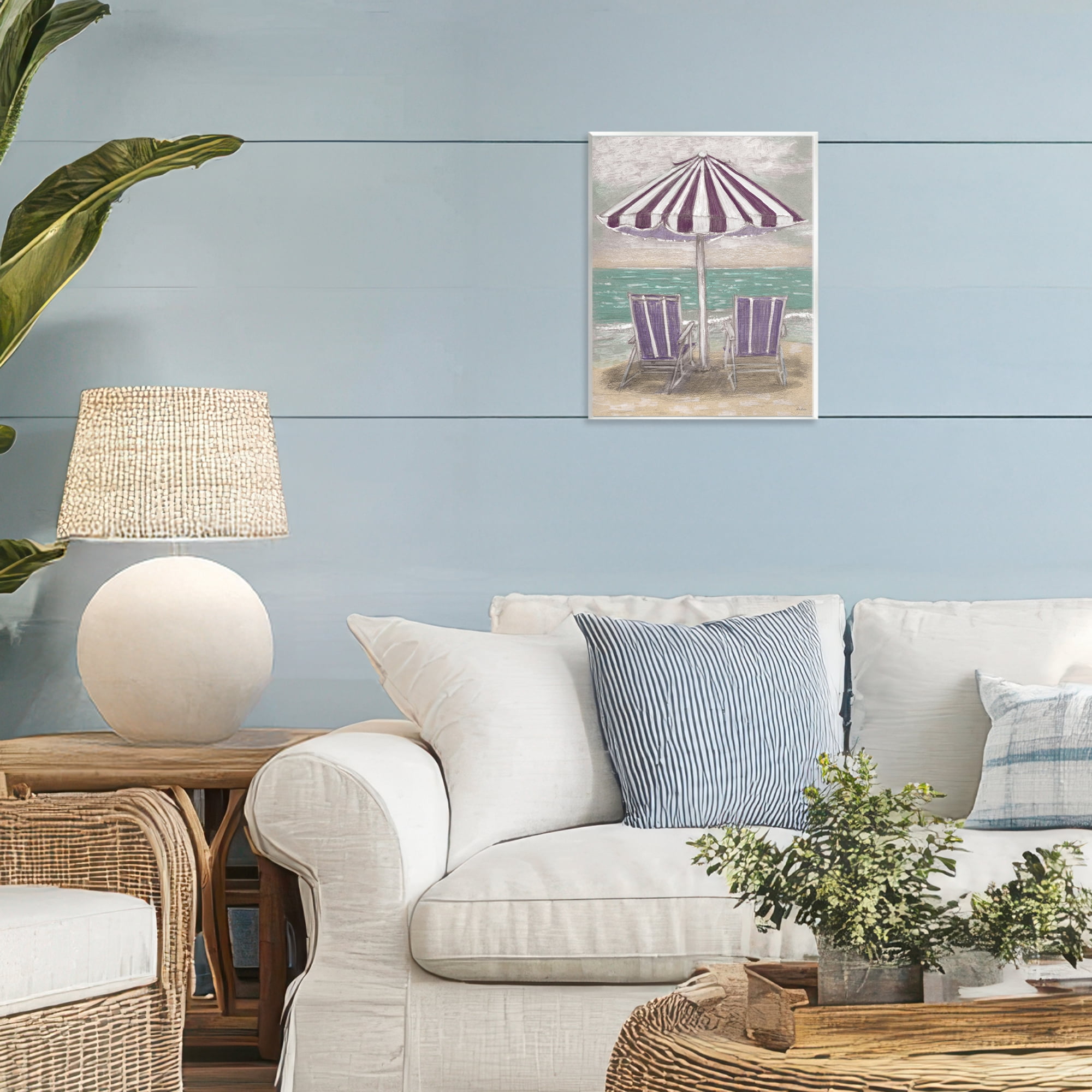 Stupell Industries Umbrella & Chairs on Beach Wall Plaque Art, design by Patti Bishop