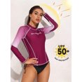 thumbnail image 4 of Women's Rash Guard UPF 50 Long Sleeve Swim Shirts Rashguard Top, 4 of 7