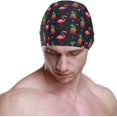 thumbnail image 2 of FYBTO Swimming Cap Flamingo Rainbow Pineapples Hearts Unisex Adult FYBTO Polyester, 2 of 4