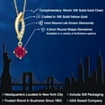 thumbnail image 2 of Gem Stone King 10K Yellow Gold Red Created Ruby and Lab Grown Diamond Pendant Necklace for Women | 0.43 Cttw | Gemstone July Birthstone | Round 4.5MM | With 18 inch Chain, 2 of 6