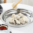 thumbnail image 3 of 1pc Durable Stainless Steel Dumpling Plate Double-layer Draining Plate, 3 of 7