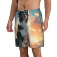 thumbnail image 2 of Pofeuu Cloud Border Collie Prin Men's Swim Trunks Quick Dry Bathing Suit Swimming Board Shorts Mesh Lining Beach Swimwear-Large, 2 of 6