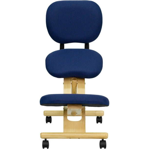 Wooden Ergonomic Kneeling Posture Office Chair with Reclining Back