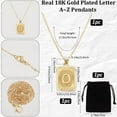 thumbnail image 2 of 1 Set 1 Box 1Pc Letter A-Z Necklace 18K Gold Plated Brass with Rectangle Velvet Pouches for Women, 2 of 9