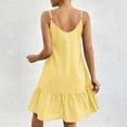 thumbnail image 4 of BRGZLK Stripe Dress for Womens Summer V-Neck Sleeveless Bohemian Beach Halter Dress Yellow L, 4 of 6