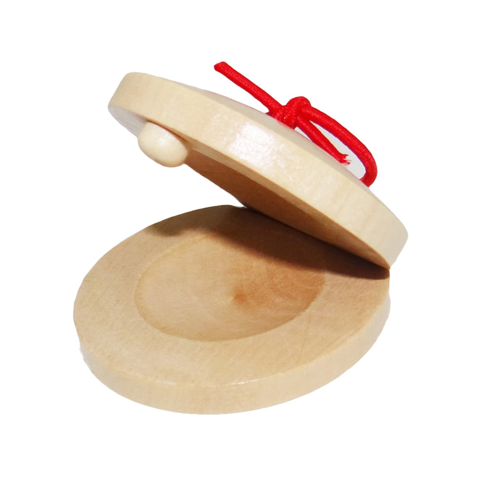 JN_ Wooden Castanet Clapper Percussion Musical Instrument Education Kid Toys G 