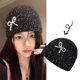 thumbnail image 3 of Gorro de punto coreano brillante y frío para otoño e invierno, gorros con lazo con lentejuelas, gorros con purpurina para niña, bolso de moda, gorros para la cabeza 2024, 3 of 5