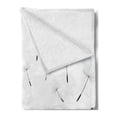 thumbnail image 2 of Dandelion Soft Flannel Fleece Throw Blanket, Blowing Away Floral Illustration Monochrome Arrangement Romantic Pattern, Cozy Plush for Indoor and Outdoor Use, 50" x 60", Black White, by Ambesonne, 2 of 5