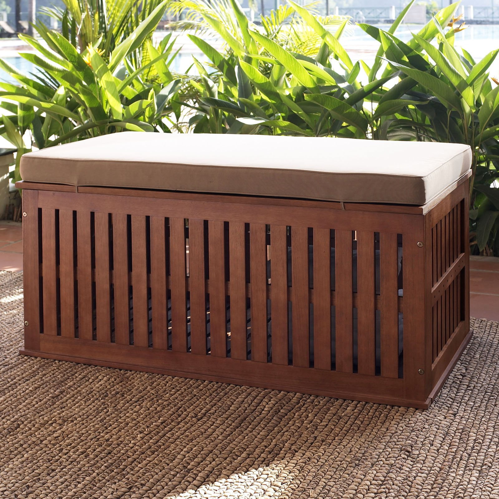 Coral Coast Parkway 47 In Outdoor Wood 70 Gallon Storage Deck Box