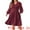 Burgundy, variant on DARING DIVA Plus Size Swiss Dots Wrap V Neck Knee Length Dress 4X Green