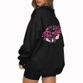 thumbnail image 2 of Mode Décontractée à Manches Longues Imprimé Floral Fermeture Éclair Épaule Extérieure Surdimensionnée Sweat-Shirts Noir S, 2 of 6