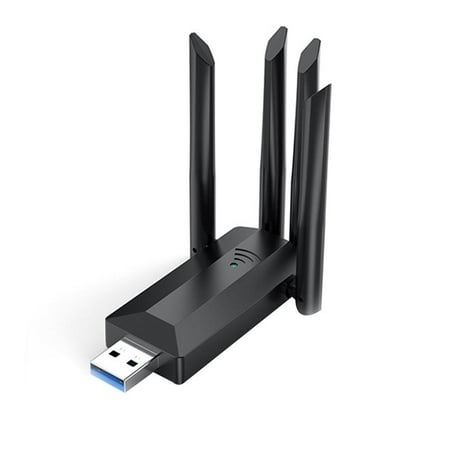 1200Mbps WiFi 6 Network Card, Dual Band 2.4GHz/5GHz USB 3.0 Wireless Adapter for Desktop PC, Plug and Play, High Gain Antennas, WiFi 5
