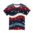 thumbnail image 4 of AHTJRT Boys 4th of July Shirts Fashion Star Patterns Printed Patriotic USA Tee Shirts Crewneck Short Sleeve Blouse Tops Multicolor#29 9-10 Years, 4 of 5