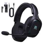 FFN 2.4GHz Wireless Gaming Headset for PS5, Bluetooth PS5 Headset with Microphone Noise Canceling, 3.5mm Wired Mode for Xbox Series, Black