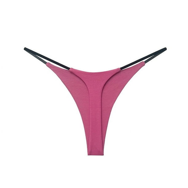Bikini sexy de cintura baja con doble tanga de algodón para mujer, ropa interior en forma de T