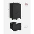 thumbnail image 6 of Mobile File Cabinet, Modern Style 2 Drawers, Rolling Filing Cabinet Wood Storage Shelf for Home Office Study Room, Black, 6 of 10