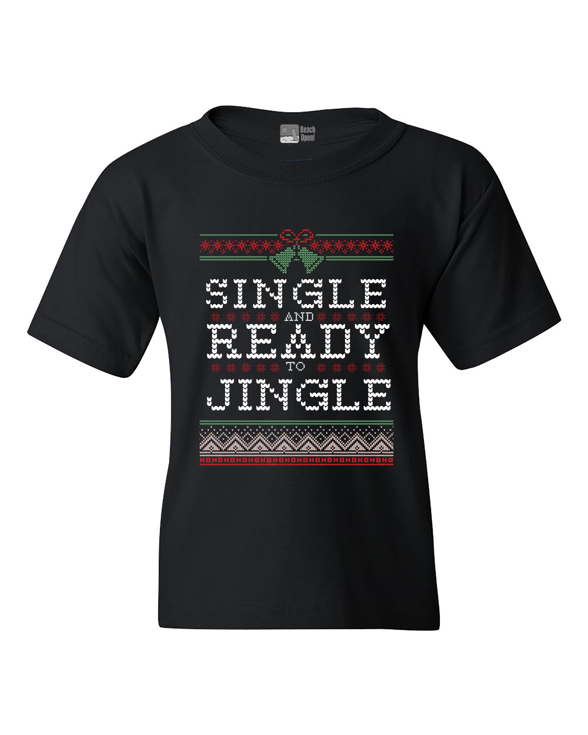 FUNNY CHRISTMAS T-SHIRT Mens Single And Ready To Jingle Ugly Xmas Unisex Top 