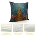 thumbnail image 4 of COMIO  Green Tufted Christmas Tree Throw Pillow Cover, New Year Farmhouse Pillowcase with Tassels, Hand Cushion Sham for Winter Holiday Home Decor, 4 of 5