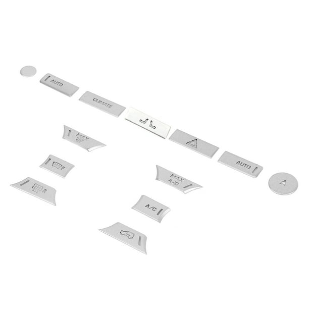 Embellecedor de botón de aire acondicionado, 13 piezas, botón de CA plateado, cubierta de botón de control central, embellecedor interior de automóvil, artesanía excepcional