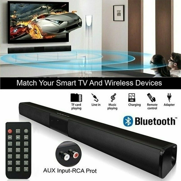 Wireless Bluetooth Sound Bar Speaker System TV Home Theater Soundbar Subwoofer 4 Speak Driver Remote Control