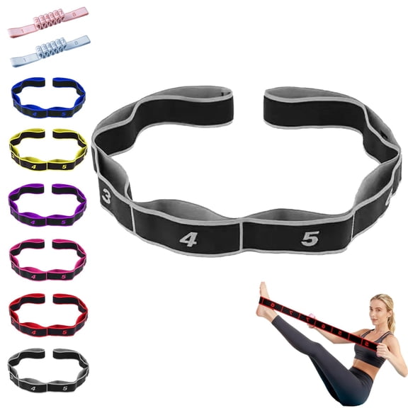 Numbered Resistance Bands for Glutes, 8-Level Adjustable Fitness Bands for Stretching Yoga, Body Workout Equipment for Home Gym