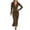 Army Green, variant on Kukoosong Women's Solid Color Long Sleeve Bodycon Tea Length Dress with Turndown Collar for Casual Fashion Home and Work Wear Dresses