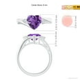 thumbnail image 5 of ANGARA Natural Heart-Shaped 1.5 ct Amethyst Bypass Ring with Diamonds in 14K White Gold for Women (Size-8mm) | February Birthstone, Anniversary, Jewelry Gift for Women | Natural Amethyst Ring, 5 of 10