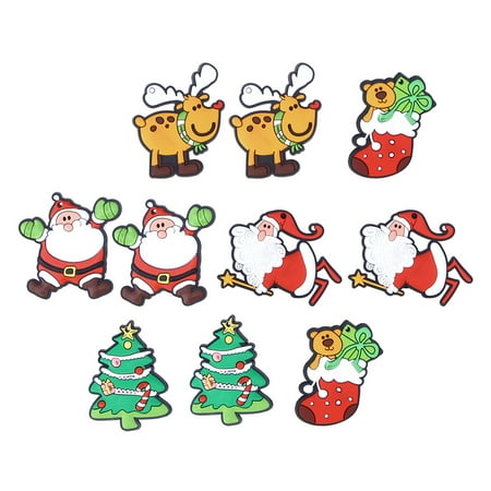 

10PCS PVC Christmas Fridge Magnet PVC Fridge Magnets Lovely Santas Christmas Tree Fridge Magnet Cartoon Refrigerator Magnets for Home Kitchen Classroom Use Random Style