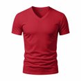 thumbnail image 5 of Jalioing Short Sleeve Workout Tops for Men Breathable Quick Dry Muscle Tee Solid Color V Neck Summer Casual Sport Shirt, 5 of 9