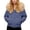 Blue, variant on Unir Womens Winter Coats, Quilted Jackets For Women, Cropped Puffer Jacket With Faux Fur Hood, Zip Up Short Winter Outerwear, S‑XL