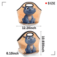 thumbnail image 3 of Herdesigns Cute Hippo Insulated Lunch Bag Neoprene Lunch Box for Women Men Soft Cooler Bag Animal Theme Washable Lunch Tote for Work Outdoor Picnic, 3 of 7