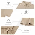 thumbnail image 7 of Men’s Jacquard Knit Button Down Shirts Breathable Stretch Business Casual Short Sleeve Shirt Big and Tall Size S-3XL Khaki, 7 of 7
