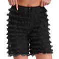 thumbnail image 3 of Pantalones cortos en capas con volantes para mujer, traje de Cosplay con adornos de encaje escalonados, bombachos de malla transparente, pantalones cortos de calabaza, ropa para discoteca, 3 of 5