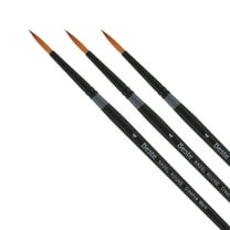 Creative Mark Beste Golden Taklon Nadel Round #4 - 3 Pack Artist Brush, Professional Watercolor Brushes, For Acrylic Painting, Short Handle, Sharp Edges, Hand-Tied & Shaped