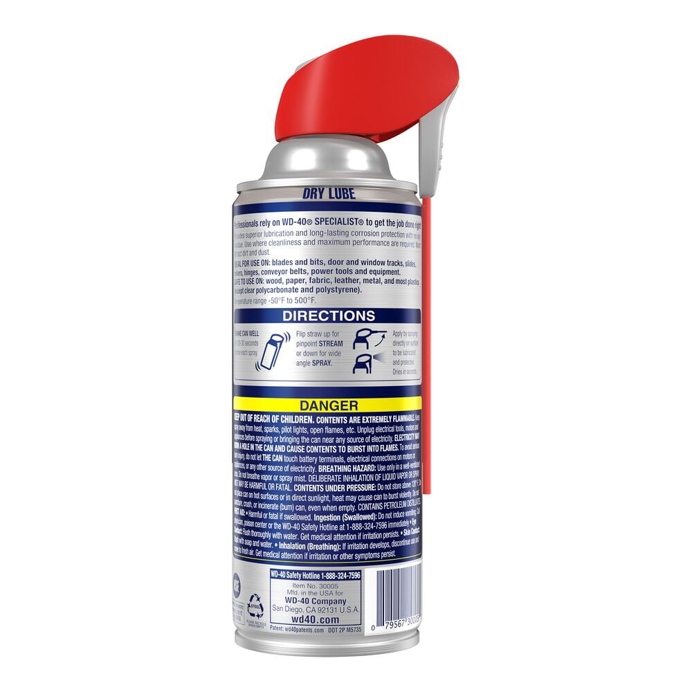 (3 pack) WD-40 Specialist Dry Lube Long-Lasting Lubricant Smart Straw Spray, 10 oz