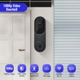 thumbnail image 3 of Cámara de timbre inteligente M50 con video HD y visión nocturna, conexión WIFI, monitorización remota y diseño elegante en color negro., 3 of 6