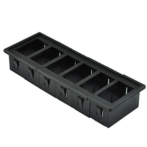 6pcs Black Plastic AutoEC Rocker Switch Panel Switch Holder Housing Kit