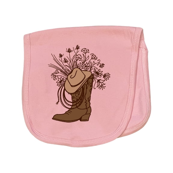 Inktastic Cowgirl Rodeo Western Boot Baby Burp Cloth