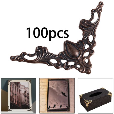 

100Pcs Small Corner Brackets Metal Corner Protectors For Photo Frame Desk