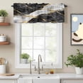 thumbnail image 2 of Abstract Art Valance Curtain Gold Black Water Ripple Gradient Marbling Window Valances Rod Pocket Short Curtains Window Treatments for Kitchen Bedroom Bathroom Laundry 42" x 18", 2 of 9