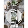 thumbnail image 2 of Sage Green Geometric Cloth Napkins Set of 6 Reusable Dinner Napkins, Simple Black Gray Abstract Striped Cocktail Napkin Washable Table Napkins for Wedding/Holiday Party/Baby Shower 20"x20", 2 of 7