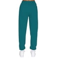 thumbnail image 3 of Gomelly Ladies Bottoms Tapered Leg Sweatpants Casual Sports Pants Women Comfy Jogging Trousers High Waisted Ocean Green XS, 3 of 4