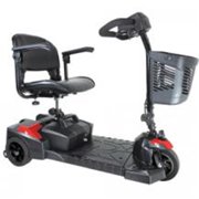 Complete Medical SFSCOUT4 Spitfire Scout 3 Wheel Red Compact Travel Scooter