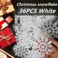 thumbnail image 4 of Snowflake Ornaments, 36PCS White Christmas Decorations Indoor Hanging Plastic Glitter Snow Flakes, 4 of 8