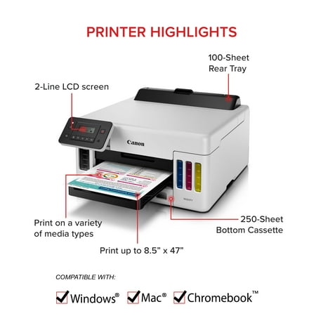 Canon - MAXIFY MegaTank GX5020 Wireless All-In-One Inkjet Printer - White