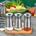 thumbnail image 5 of 2pcs Salt and Pepper Shakers,Stainless Steel Glass Shaker for Salt Powder Sugar Cinnamon Pepper, Spice Dispenser with Adjustable Pour Holes, 5 of 7