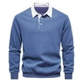 thumbnail image 1 of RXIRUCGD Chemise à Manches Longues pour Hommes, Col Rabattu, Bleu, Taille : m, 1 of 8